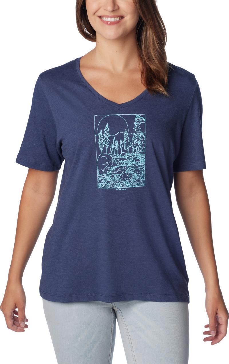 Bluebird Day Relaxed V-Neck - Womens - nocturnal heather / rocky road 1