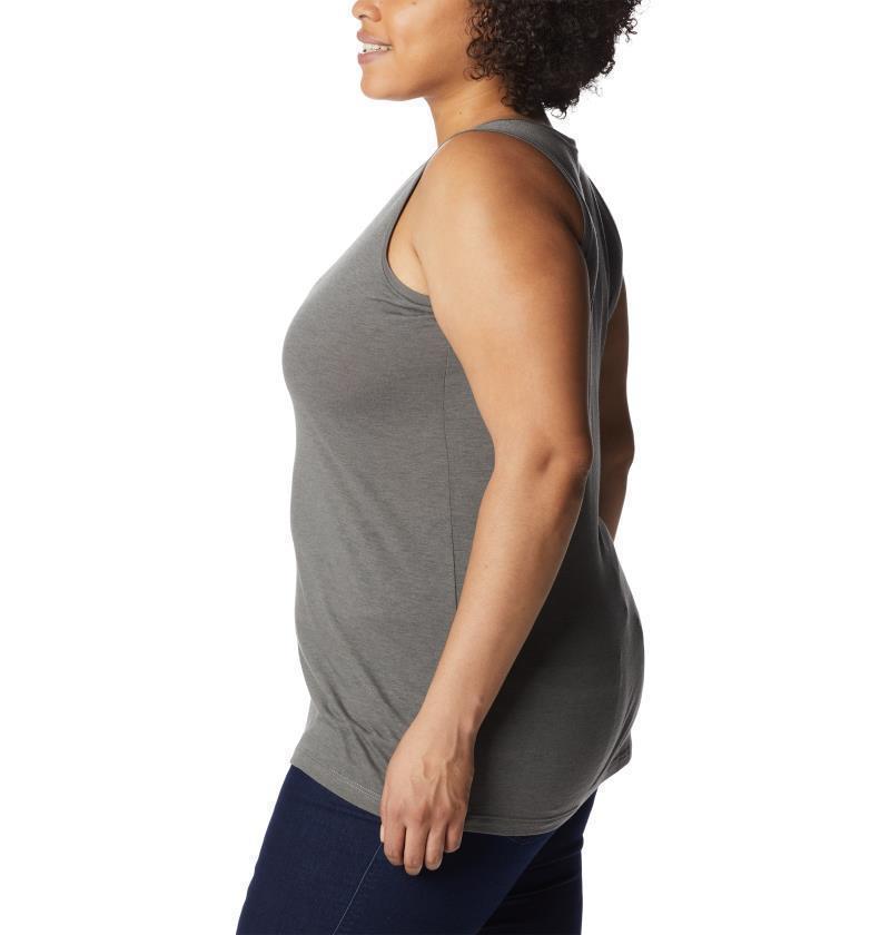 Bluff Mesa Tank, Extended - Womens - charcoal heather / floral leafscape 1