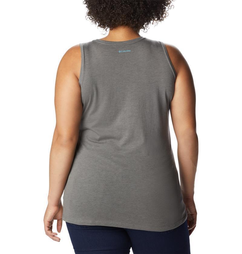 Bluff Mesa Tank, Extended - Womens - charcoal heather / floral leafscape 1