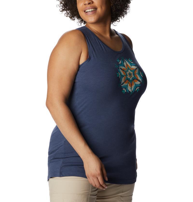 Bluff Mesa Tank, Extended - Womens - nocturnal heather / floral leafscape 1