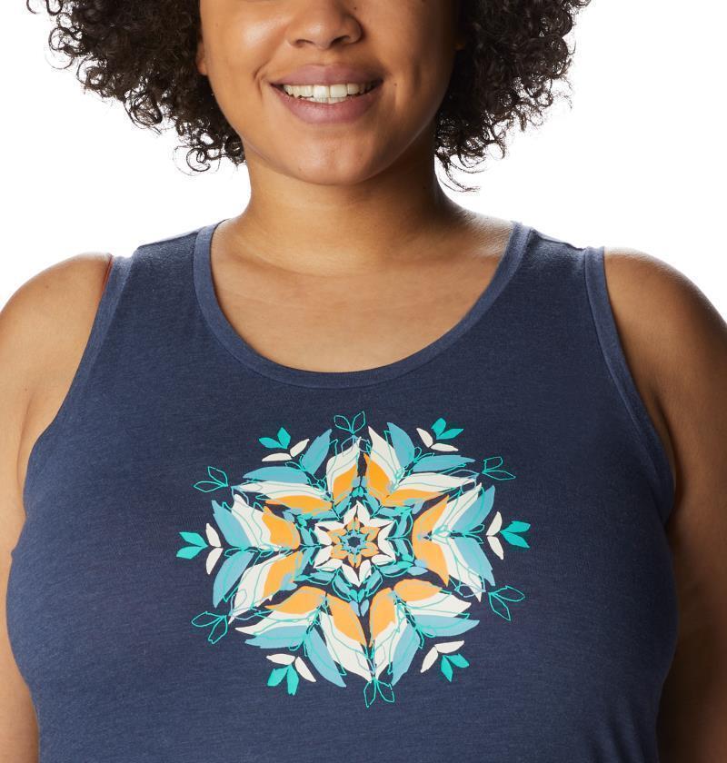 Bluff Mesa Tank, Extended - Womens - nocturnal heather / floral leafscape 1