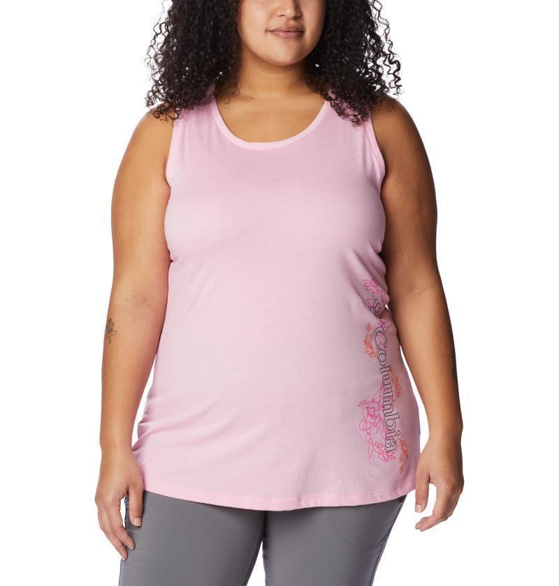Bluff Mesa Tank, Extended - Womens - wild rose heather / blooming lines graphic 1