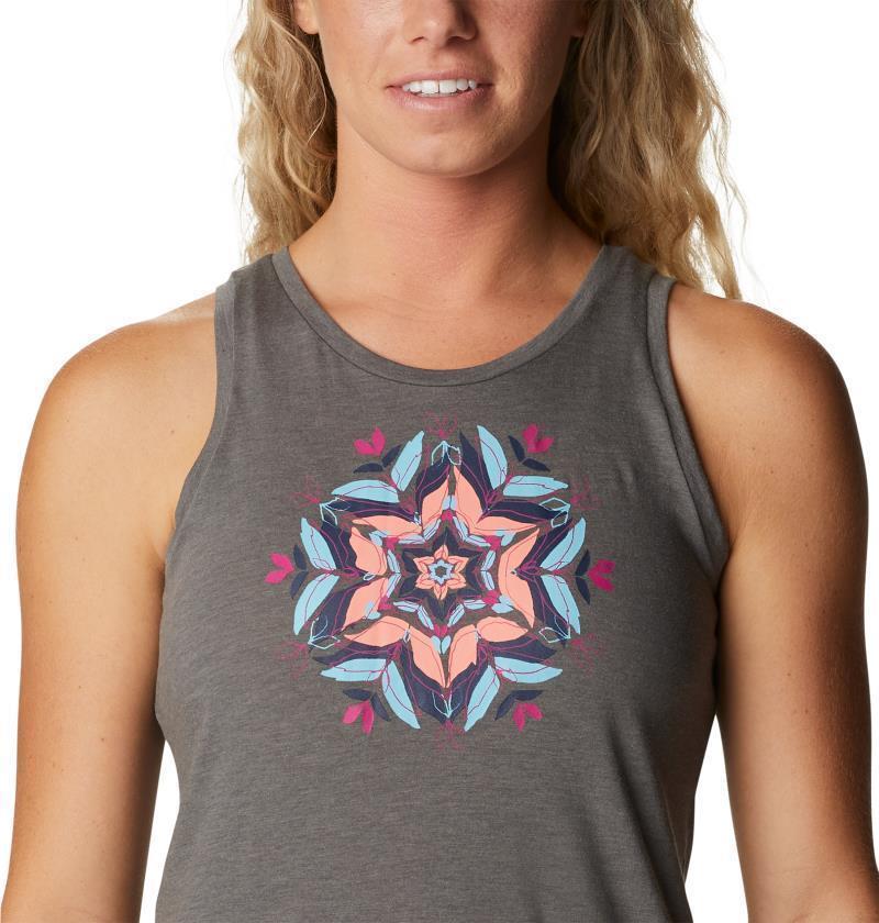 Bluff Mesa Tank - Womens - charcoal heather / floral leafscape 1