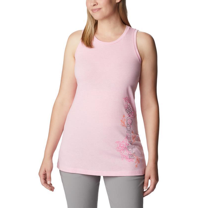 Bluff Mesa Tank - Womens - wild rose heather / blooming lines graphic 1
