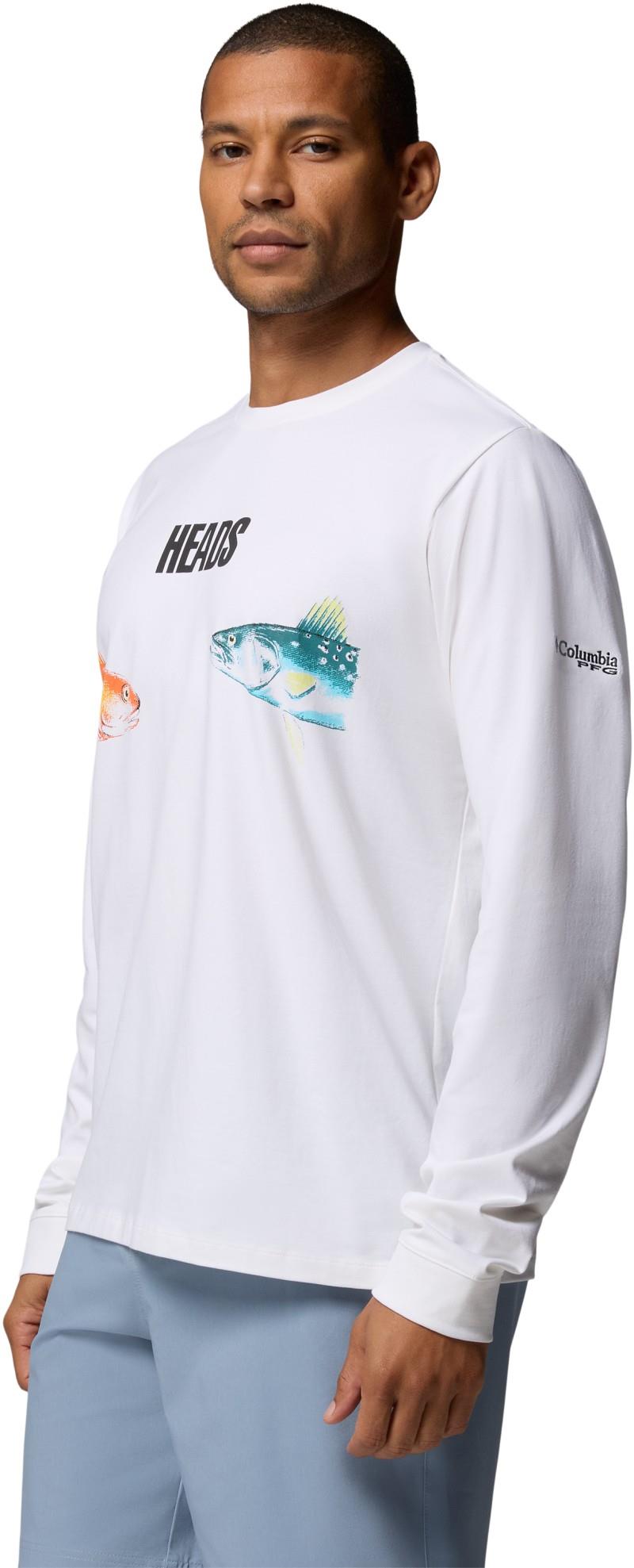 Bonefish Flats LS Tee - Mens - white / pfg heads and tails 1