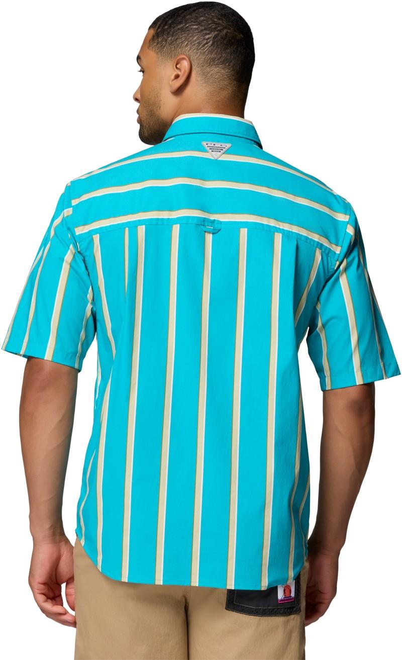 Bonefish Flats Printed SS Shirt - Mens - ocean teal bonefish flats stripe 1