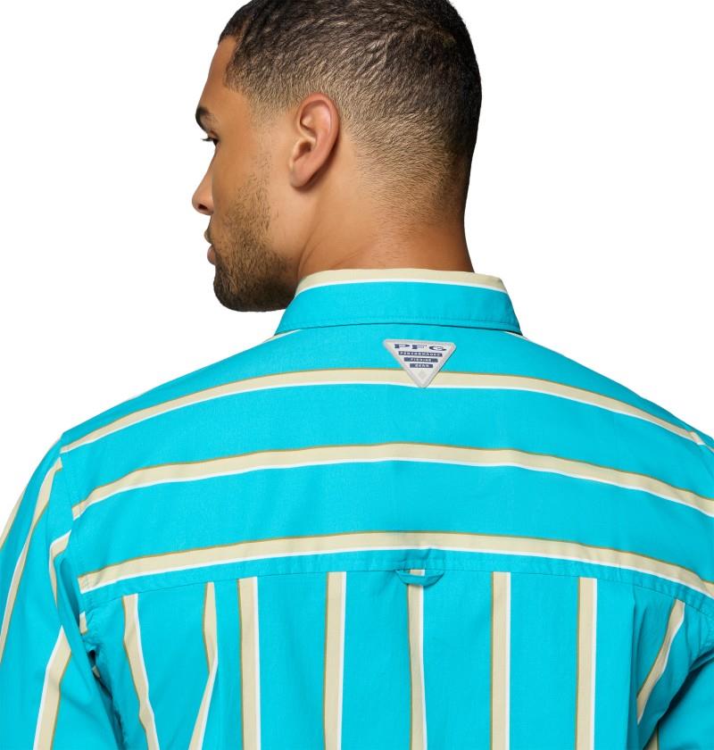 Bonefish Flats Printed SS Shirt - Mens - ocean teal bonefish flats stripe 1
