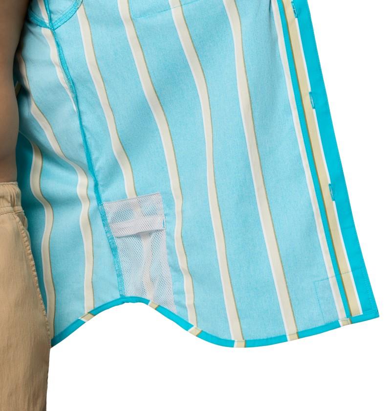 Bonefish Flats Printed SS Shirt - Mens - ocean teal bonefish flats stripe 1