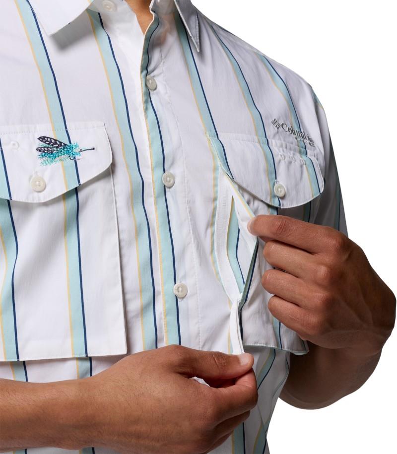 Bonefish Flats Printed SS Shirt - Mens - white bonefish flats stripe 1