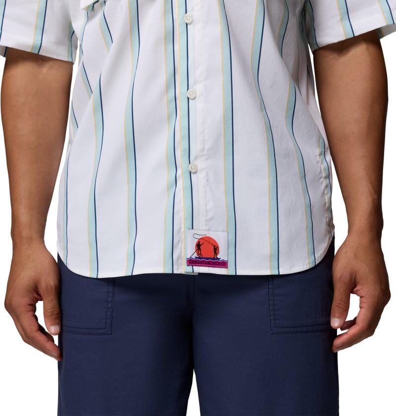 Bonefish Flats Printed SS Shirt - Mens - white bonefish flats stripe 1