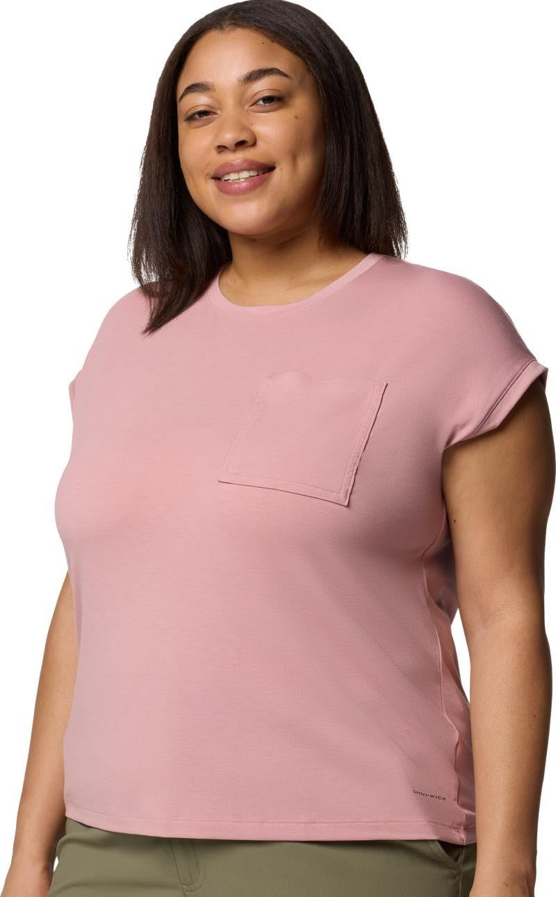 Boundless Trek SS Tee, Extended - Womens - eraser pink 1