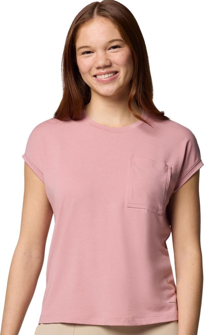 Boundless Trek SS Tee - Womens - eraser pink 1
