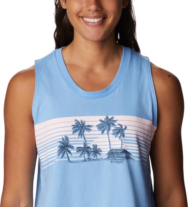 Bramley Bay Tank - Womens - agate blue / palapa palms graphic 1