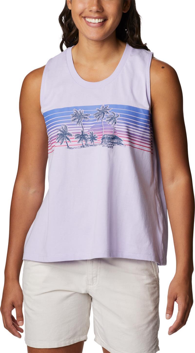 Bramley Bay Tank - Womens - soft violet / palapa palms graphic 1