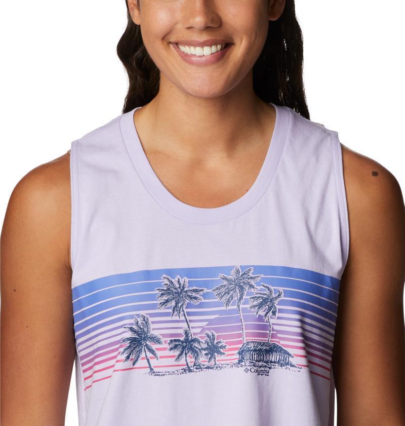 Bramley Bay Tank - Womens - soft violet / palapa palms graphic 1