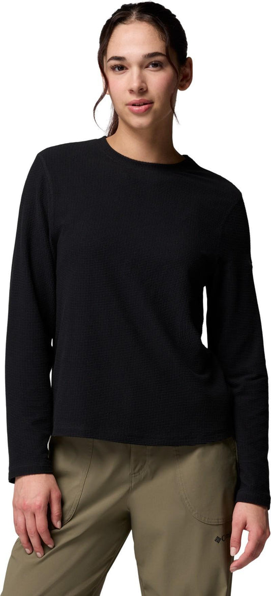Brea Falls Grid Crew LS - Womens - black 1