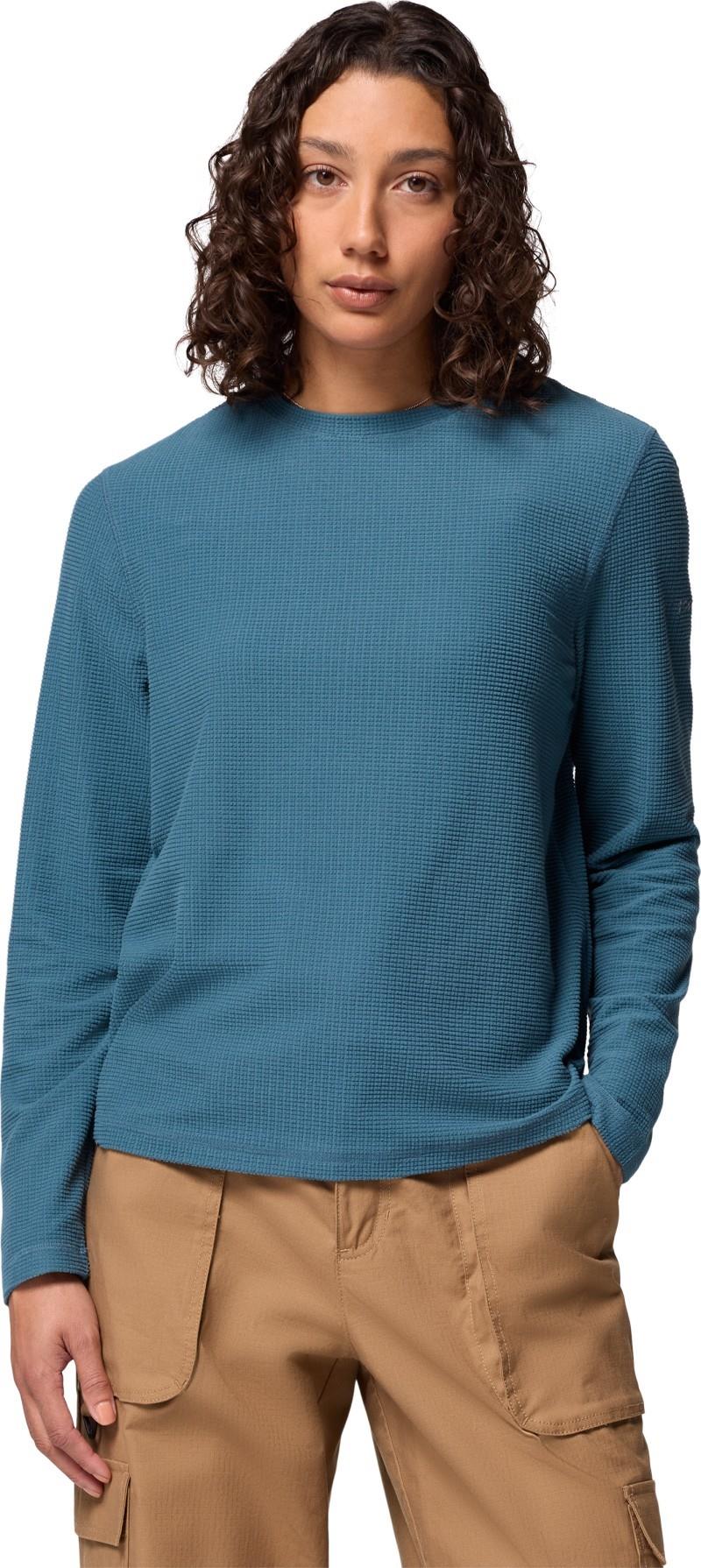 Brea Falls Grid Crew LS - Womens - everblue 1
