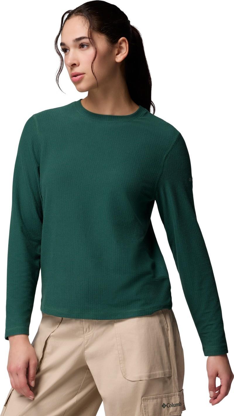 Brea Falls Grid Crew LS - Womens - rain forest 1