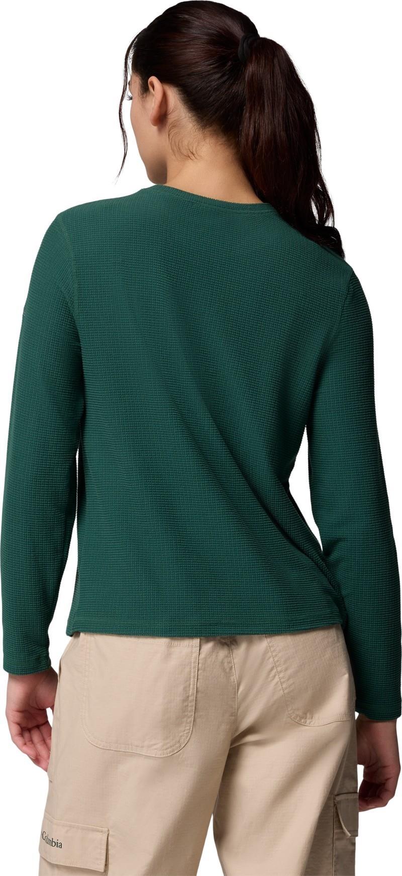 Brea Falls Grid Crew LS - Womens - rain forest 1