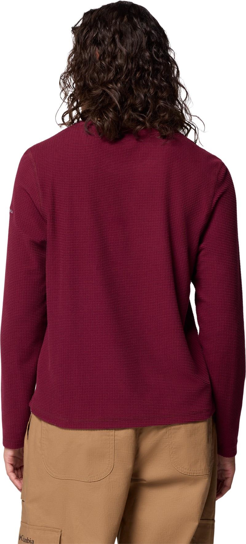 Brea Falls Grid Crew LS - Womens - rich wine 1