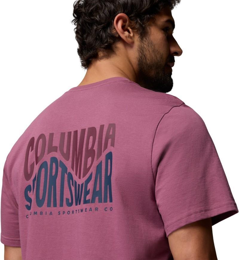 CSC Outdoor Back Graphic Tee, Extended - Mens - antique mauve / wavy branded peaks 1