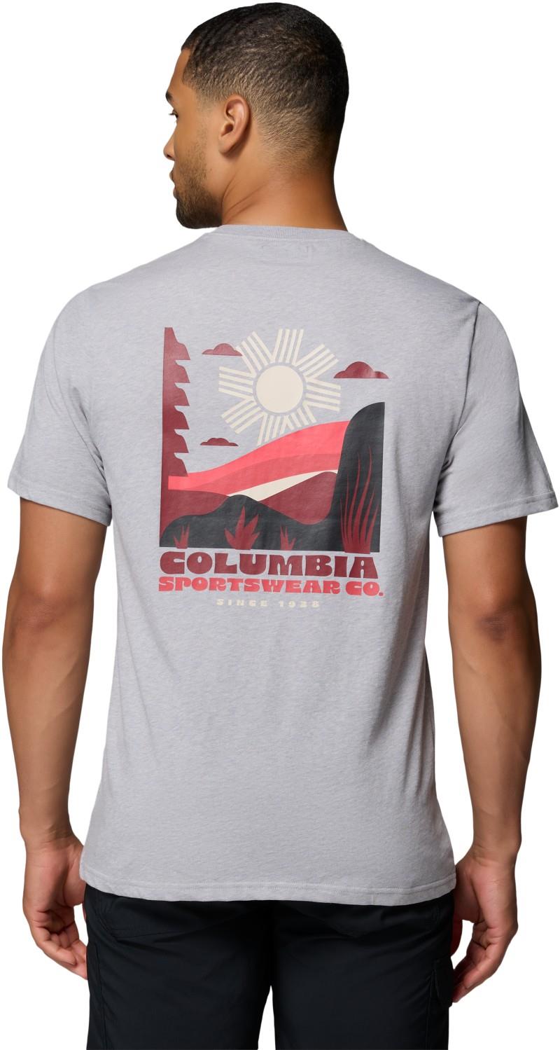 CSC Outdoor Back Graphic Tee, Extended - Mens - columbia grey heather / shining sandscape 1