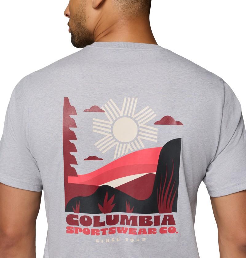 CSC Outdoor Back Graphic Tee, Extended - Mens - columbia grey heather / shining sandscape 1