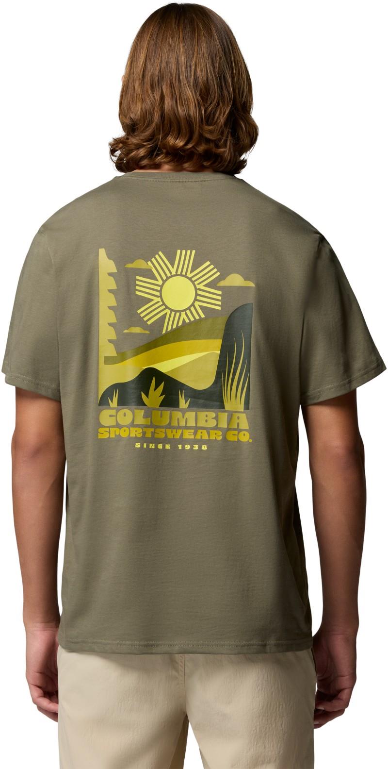 CSC Outdoor Back Graphic Tee - Mens - stone green / shining sandscape 1