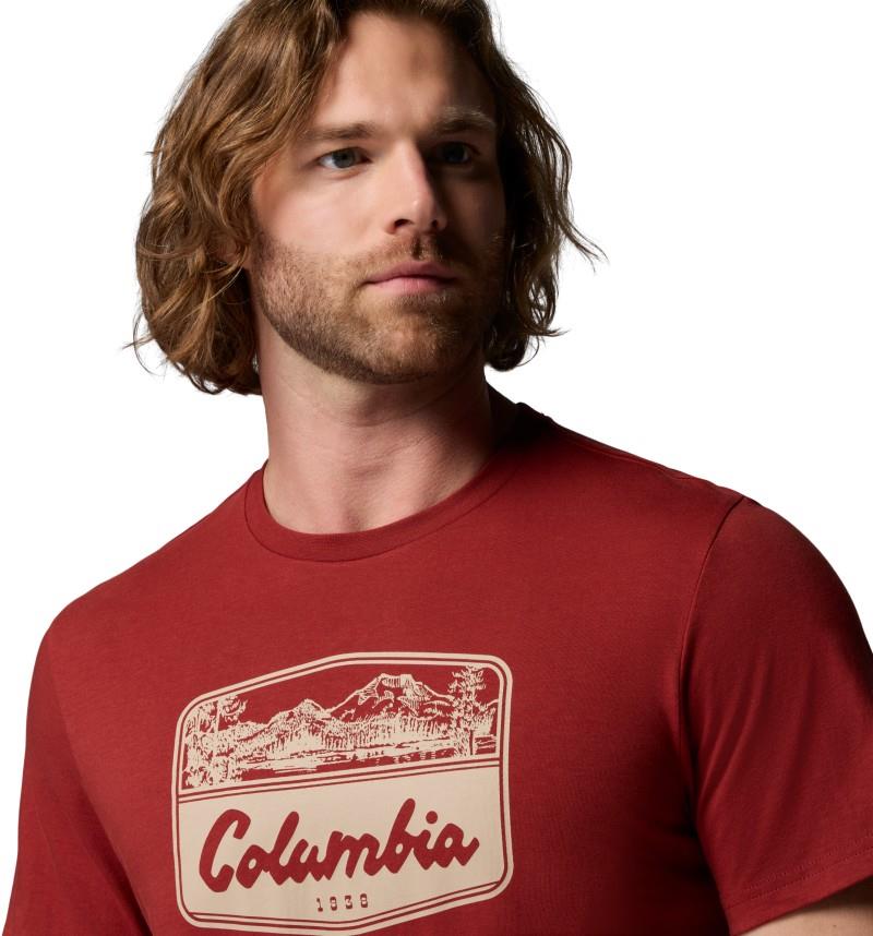 CSC Seasonal Graphic Tee, Extended - Mens - red oxide / hex woodblock badge 1
