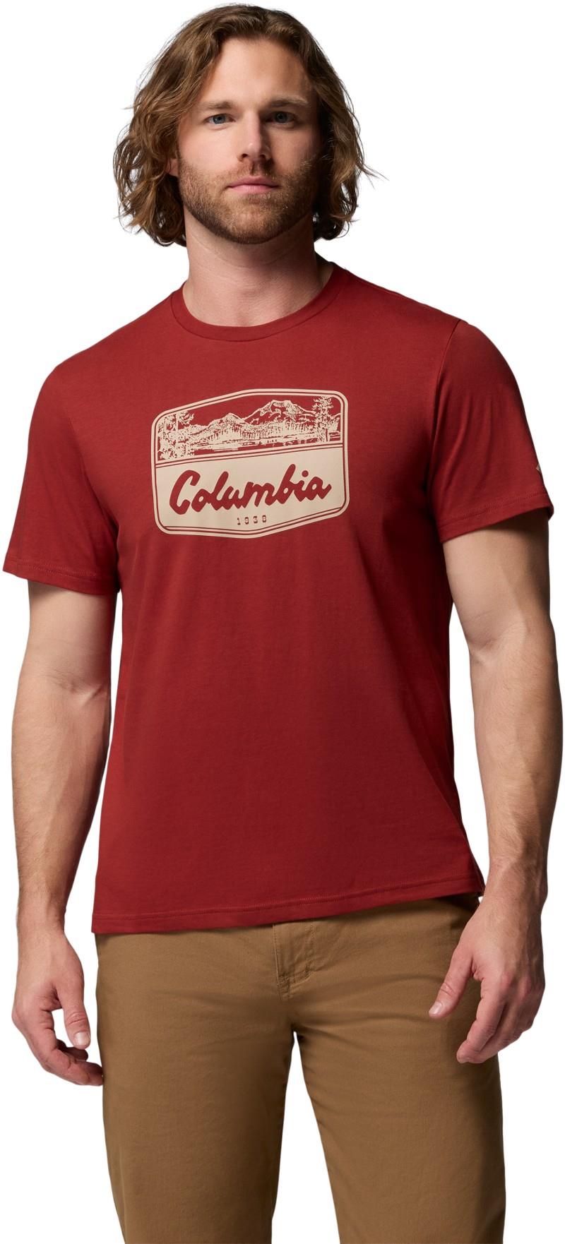 CSC Seasonal Graphic Tee - Mens - red oxide / hex woodblock badge 1