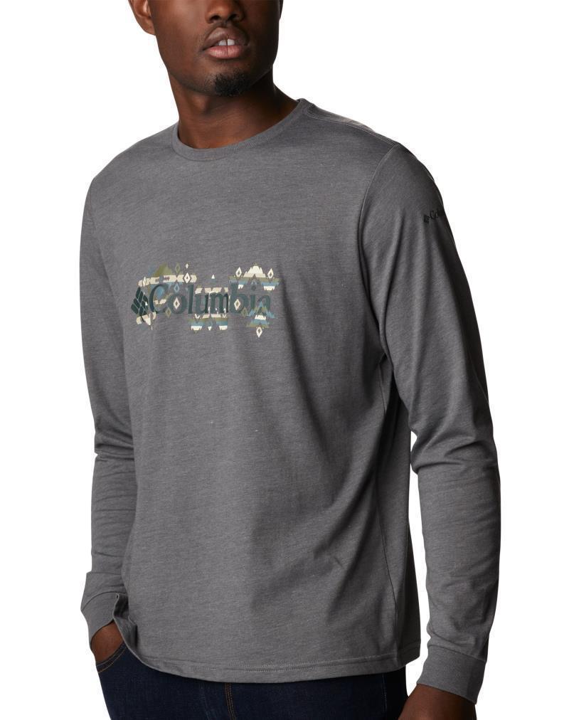 CSC Seasonal Logo LS Tee - Tall - Mens - City Grey Heather / Rocky Mtn Brand 1
