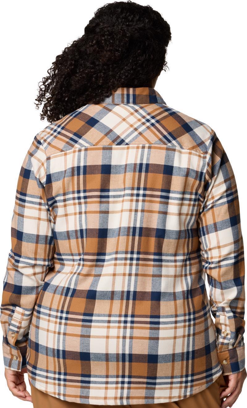 Calico Basin Flannel LS Shirt, Extended - Womens - Camel Brown Multi Plaid 3