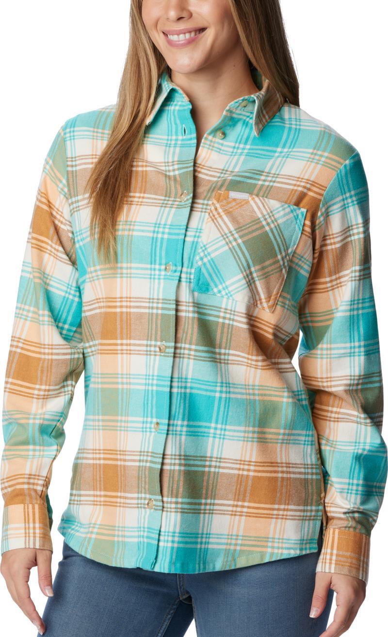 Calico Basin Flannel LS Shirt, Extended - Womens - Chalk Dimensional Buffalo 1