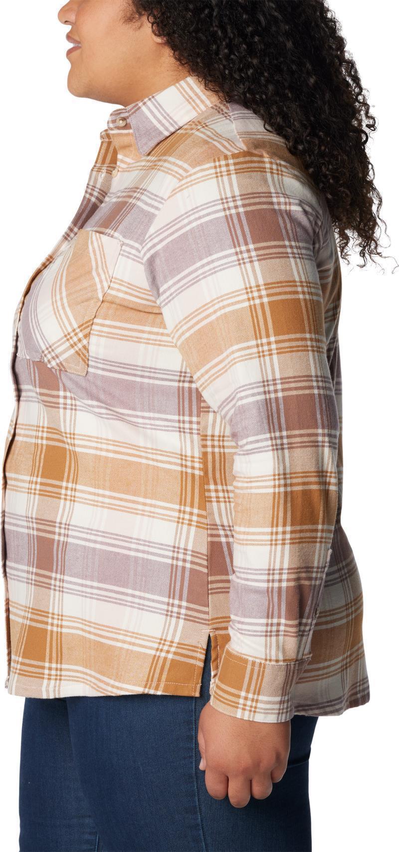 Calico Basin Flannel LS Shirt, Extended - Womens - Dusty Pink Dimensional Buffalo 4