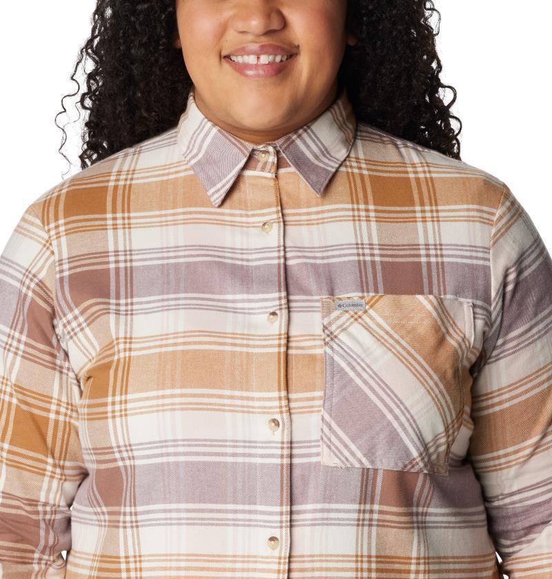Calico Basin Flannel LS Shirt, Extended - Womens - Dusty Pink Dimensional Buffalo 5