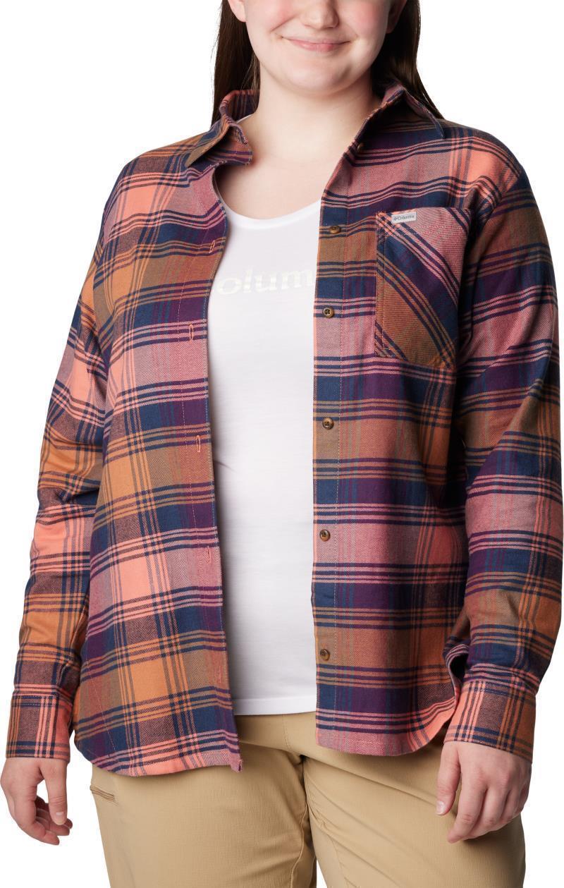 Calico Basin Flannel LS Shirt, Extended - Womens - Faded Peach Dimensional Buffalo 3