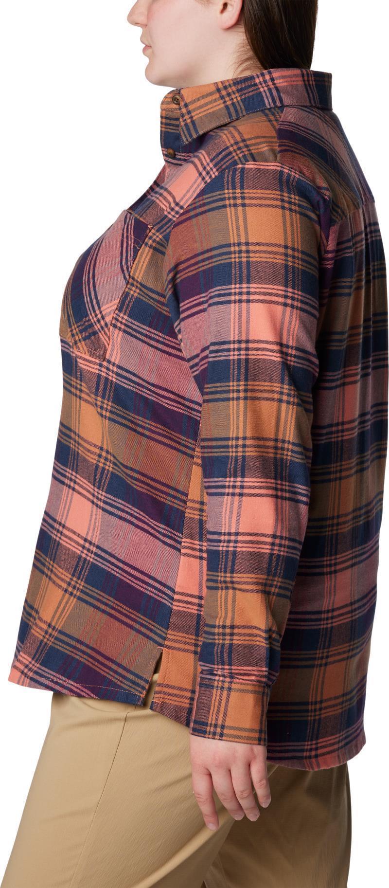 Calico Basin Flannel LS Shirt, Extended - Womens - Faded Peach Dimensional Buffalo 4