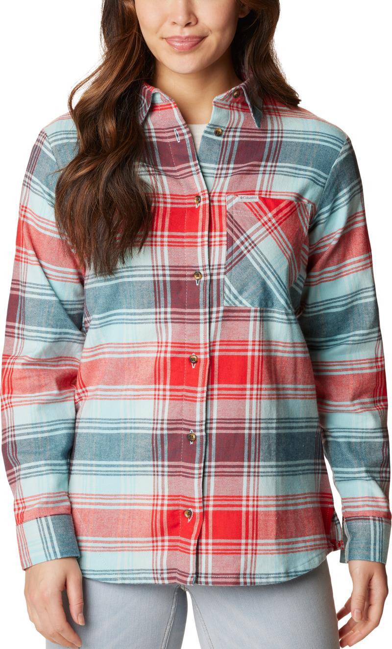 Calico Basin Flannel LS Shirt, Extended - Womens - Red Lily Dimensional Buffalo 1