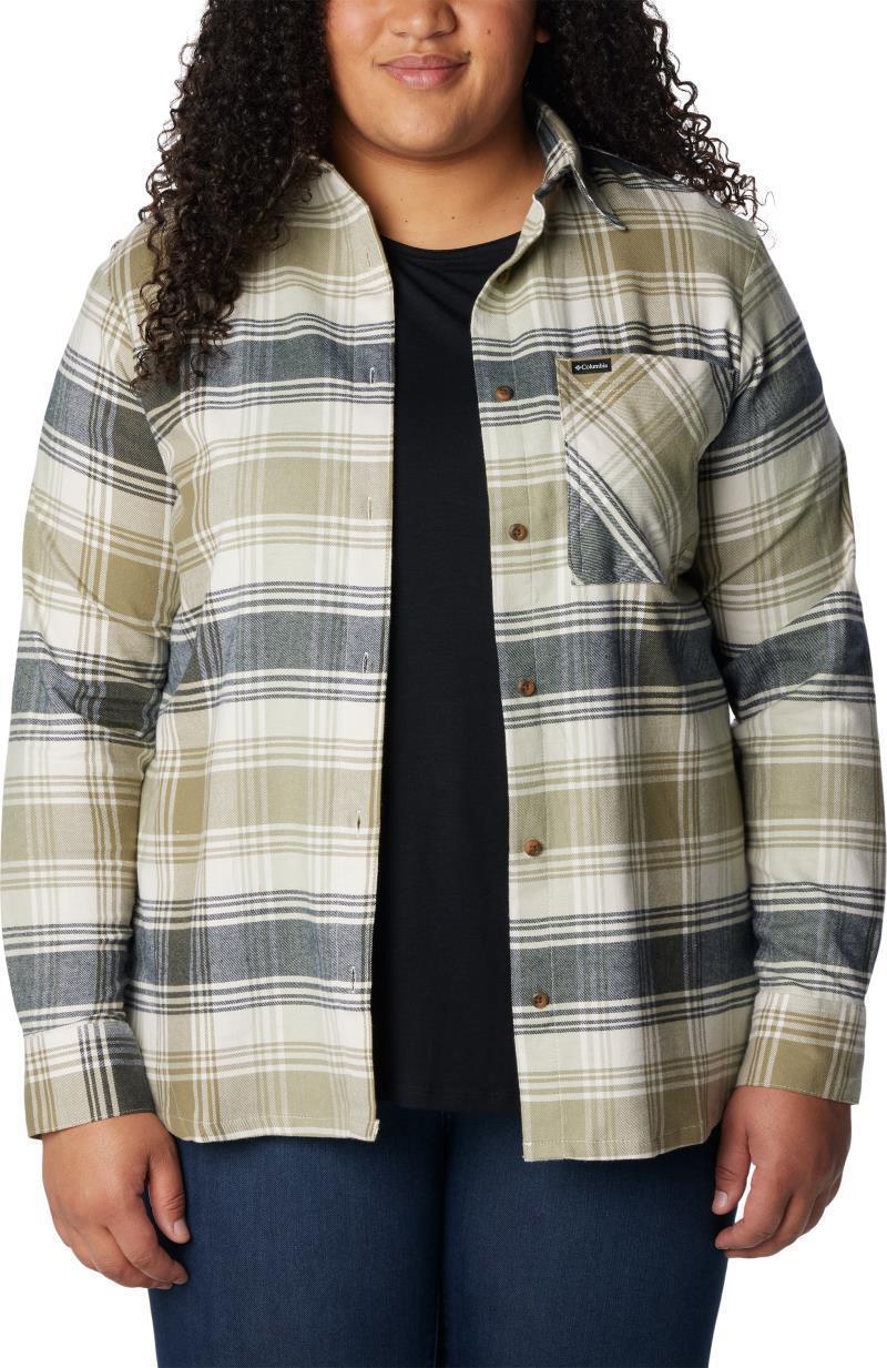 Calico Basin Flannel LS Shirt, Extended - Womens - Stone Green Dimensional Buffalo 3