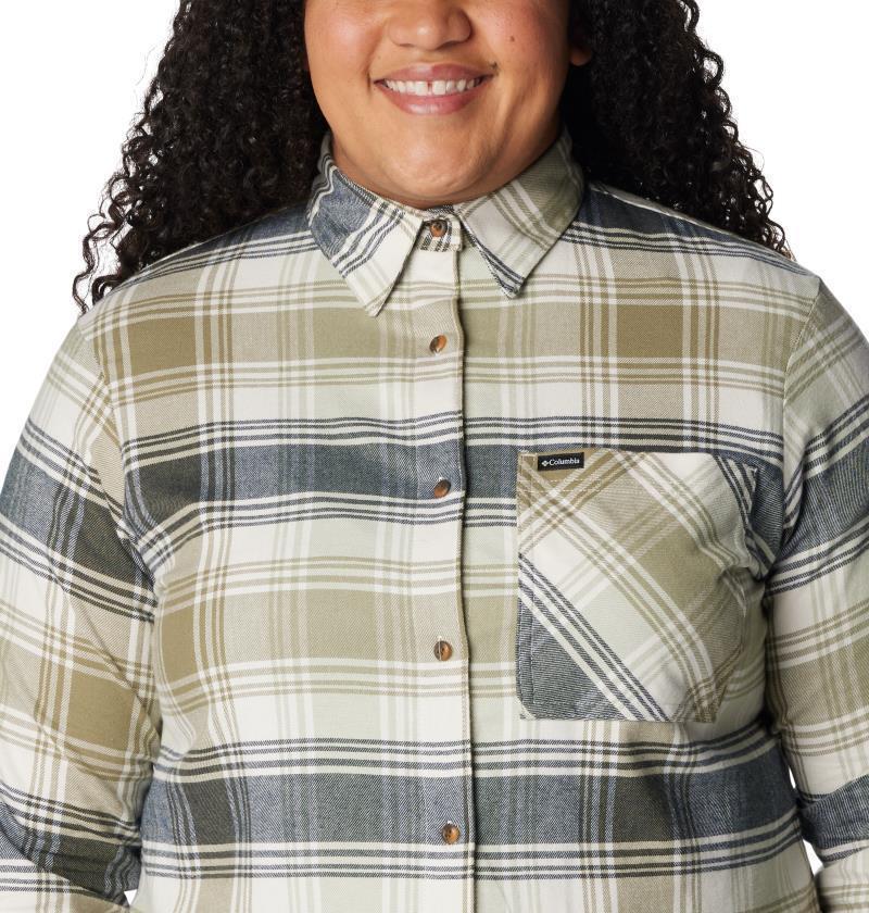 Calico Basin Flannel LS Shirt, Extended - Womens - Stone Green Dimensional Buffalo 6