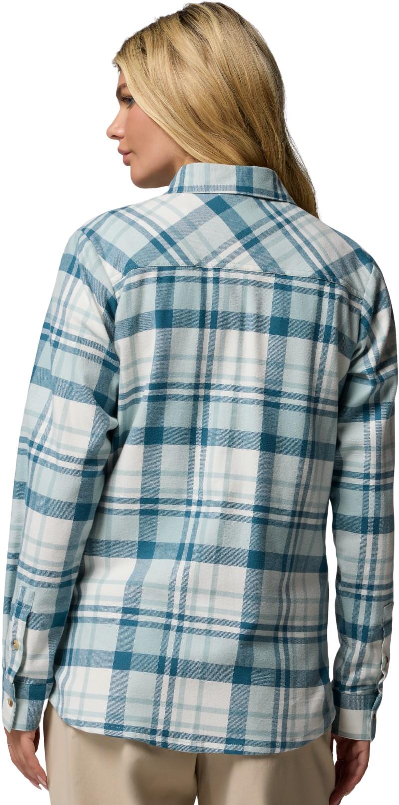 Calico Basin Flannel LS Shirt, Extended - Womens - crushed blue multi plaid 1