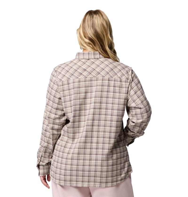 Calico Basin Flannel LS Shirt, Extended - Womens - dark stone / cozy check 1