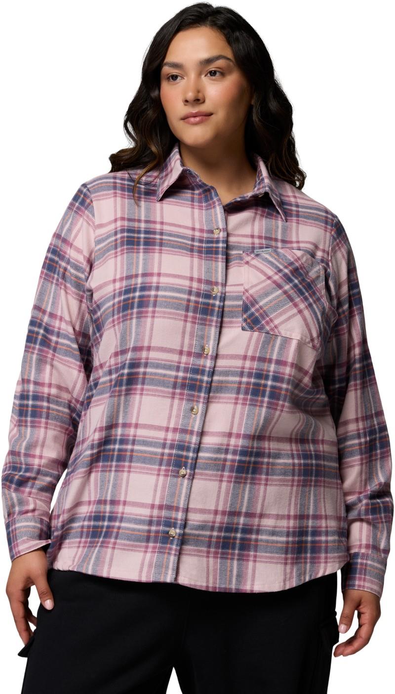 Calico Basin Flannel LS Shirt, Extended - Womens - mineral pink / textured plaid 1