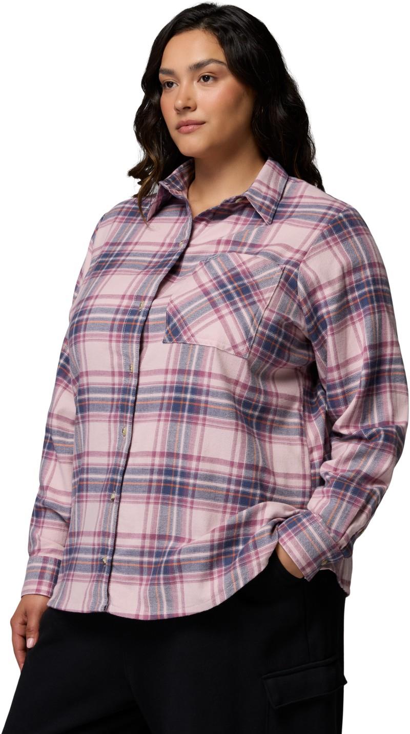 Calico Basin Flannel LS Shirt, Extended - Womens - mineral pink / textured plaid 1