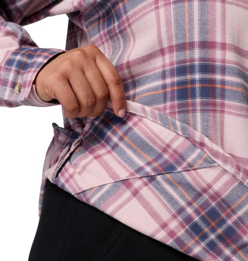 Calico Basin Flannel LS Shirt, Extended - Womens - mineral pink / textured plaid 1