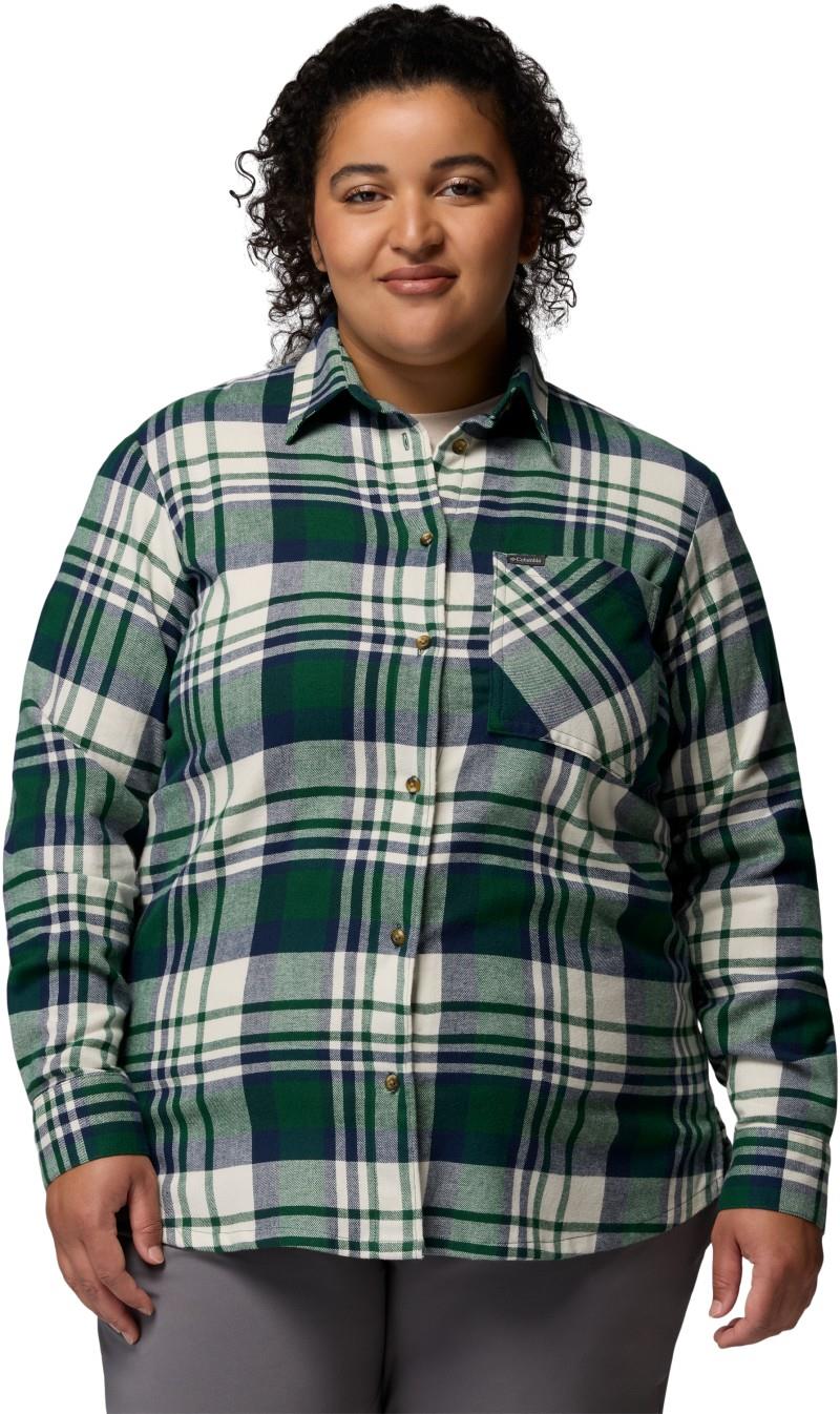 Calico Basin Flannel LS Shirt, Extended - Womens - rain forest multi plaid 1