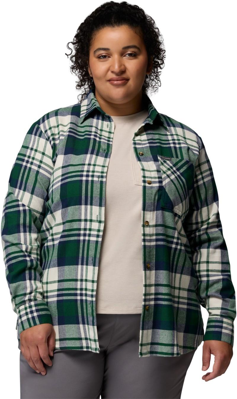 Calico Basin Flannel LS Shirt, Extended - Womens - rain forest multi plaid 1