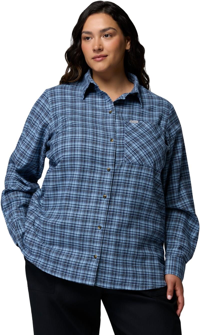 Calico Basin Flannel LS Shirt, Extended - Womens - rainy day / cozy check 1