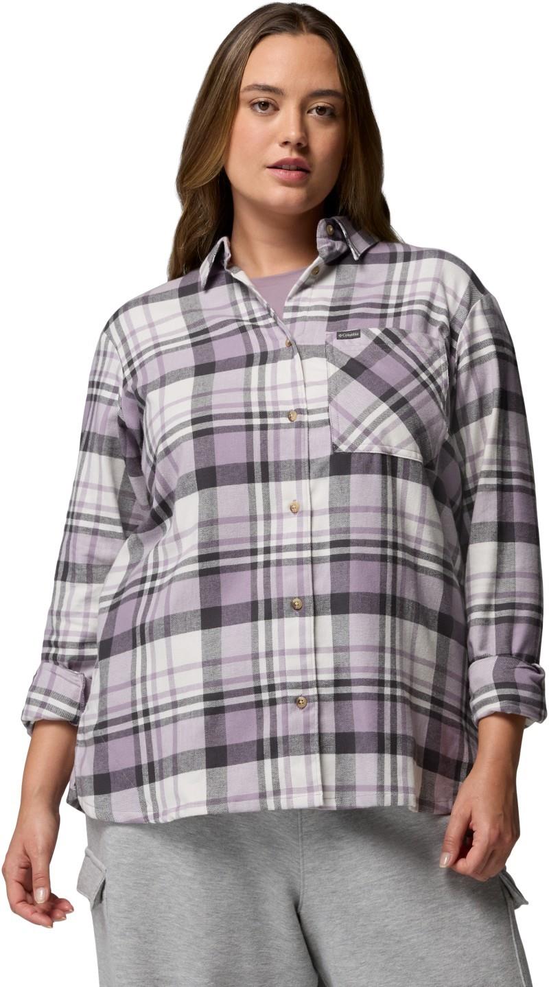Calico Basin Flannel LS Shirt, Extended - Womens - shark multi plaid 1