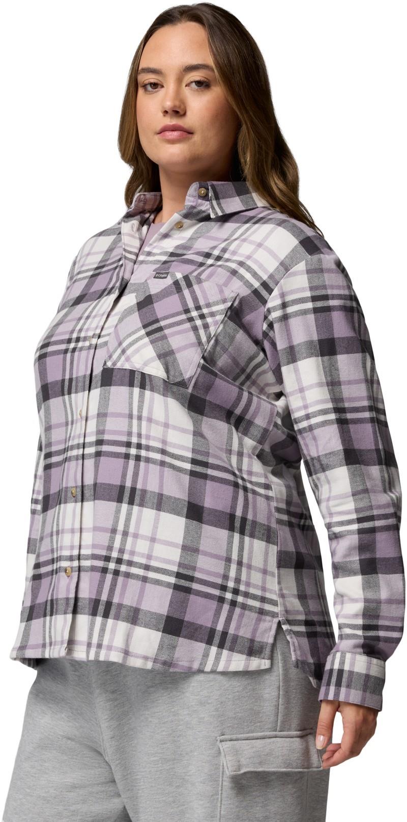 Calico Basin Flannel LS Shirt, Extended - Womens - shark multi plaid 1